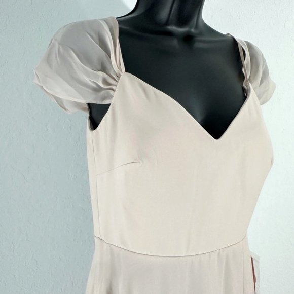 Birdy Grey Devin Convertible Chiffon Long Dress Gown Pale Blush Pink Extra Small - Picture 12 of 16